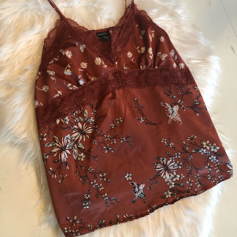 ✨ Satin and Lace Rose Cami ✨